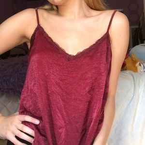 Satin Burgundy HOLLISTER Camisole